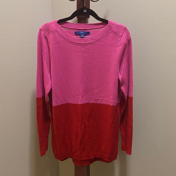 Apt. 9 Sweaters - Pink and Red Colorblock Sweater